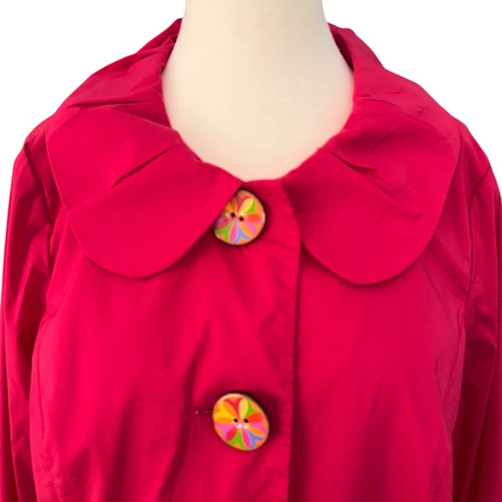 AGB Pink Babydoll Button Up Lightweight Coat Jacket Peter Pan Collar Size 12 - Picture 5 of 8
